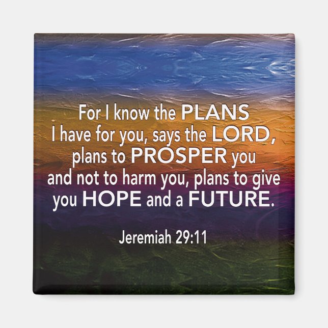 Aimant chrétien | JE CONNAIS LES PLANS | Jérémie 29:11 (Devant)