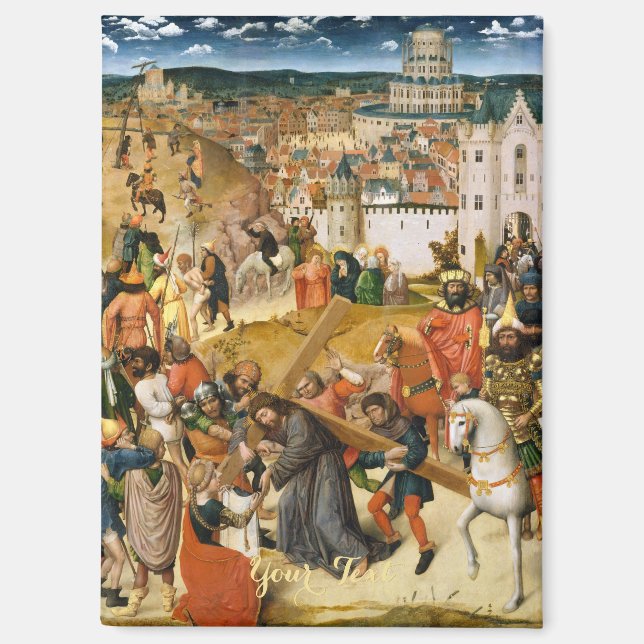 Aimant Christ Portant la peinture à l'huile d'art croisé  (Recto)