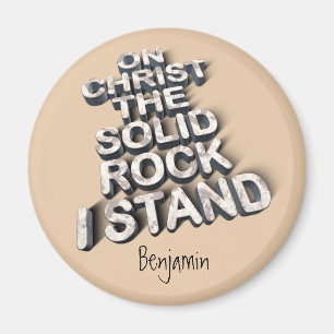 Aimant Christ solide rock christian bible citation typogr