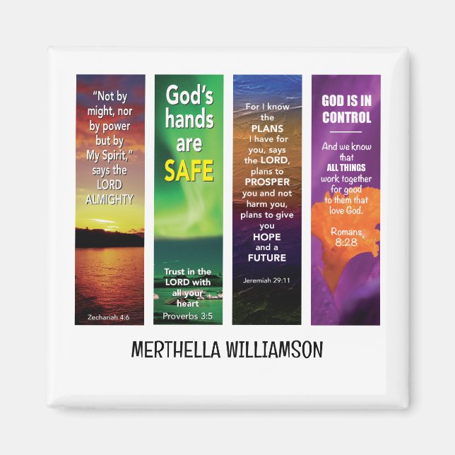 Aimant Christian Custom Name BIBLE SCRIPTURE VERS (Devant)