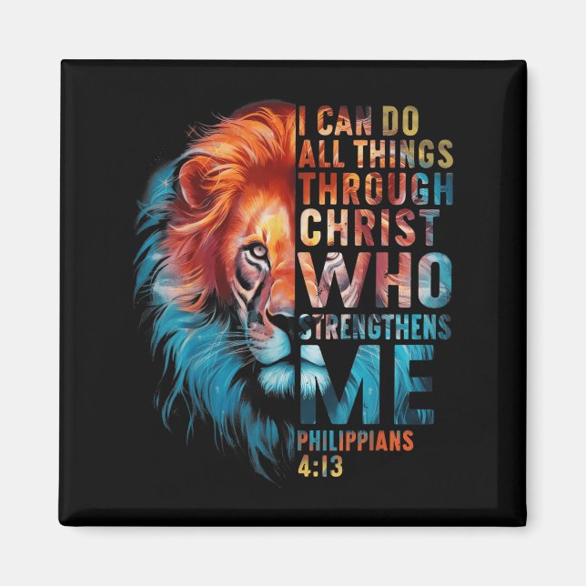 Aimant Christian I Can Do All Thing Through Christ Lion F (Devant)