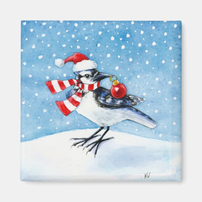 Aimant Christmas Blue Jay (Devant)