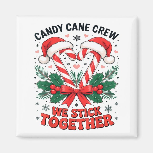 Aimant Christmas Candy Cane Heart Holiday Family Matching (Devant)