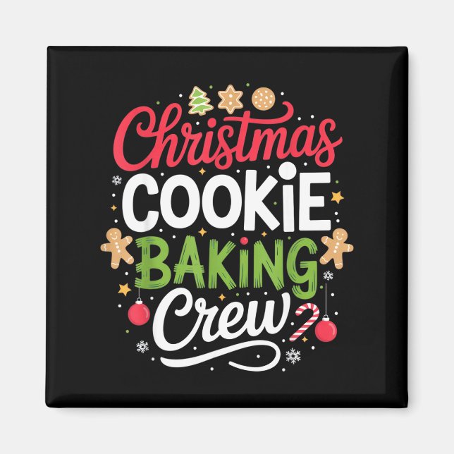 Aimant Christmas Cookie Baking Crew Mom Funny Proud Holid (Devant)