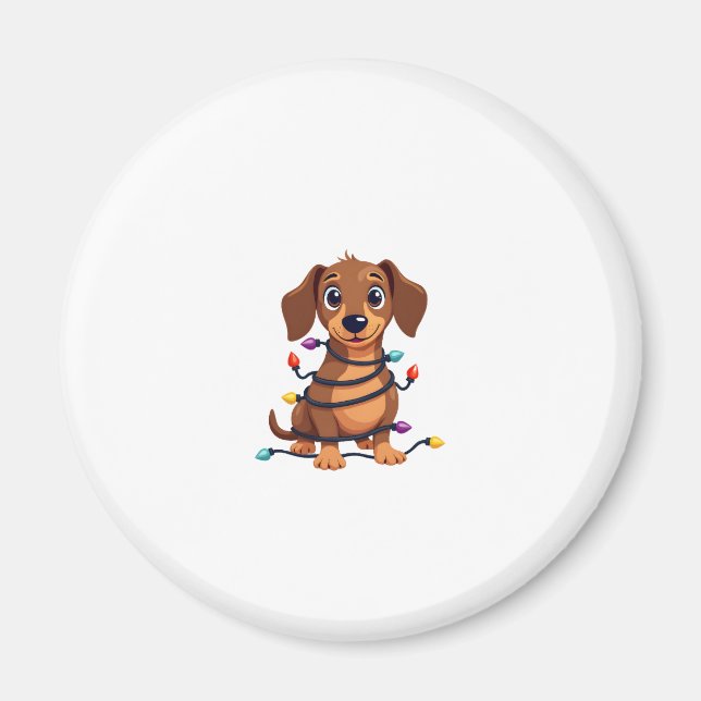 Aimant Christmas Dachshund Lights (Devant)