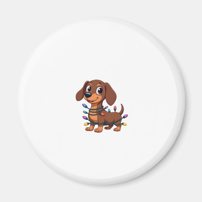Aimant Christmas Dachshund Lights (1) (Devant)