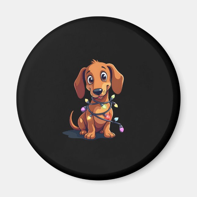 Aimant Christmas Dachshund Lights (3) (Devant)