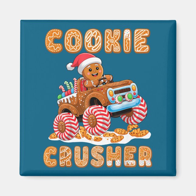 Aimant Christmas Gingerbread Pajamas Cookie Crusher Monst (Devant)