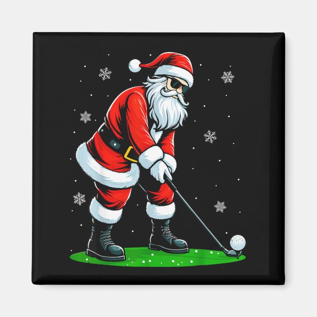 Aimant Christmas Golf Santa Golfer Xmas Funny Christmas G (Devant)