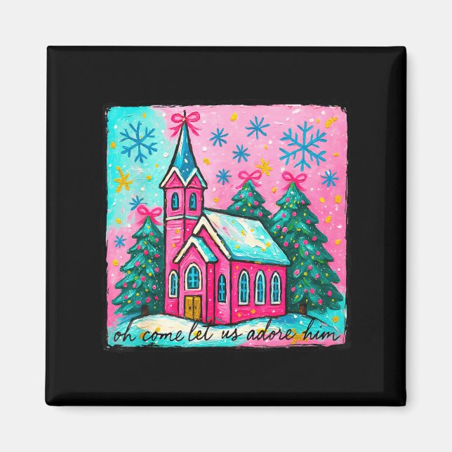 Aimant Christmas Jesus Oh Come Let Us Adore Him Funny Chr (Devant)