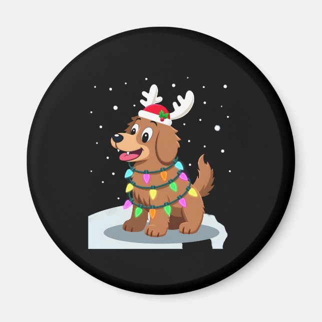 Aimant Christmas Lights Soft Coated Wheaten Terrier Dog T (Devant)