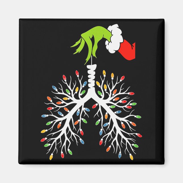 Aimant Christmas Nurse Lung Xmas Lights Funny Pulmonologi (Devant)