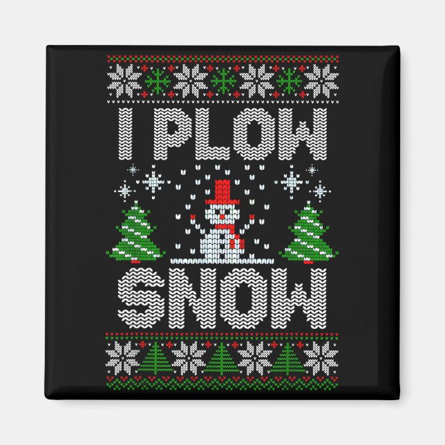 Aimant Christmas Sweater I Plow Snow Matching Couples Paj (Devant)