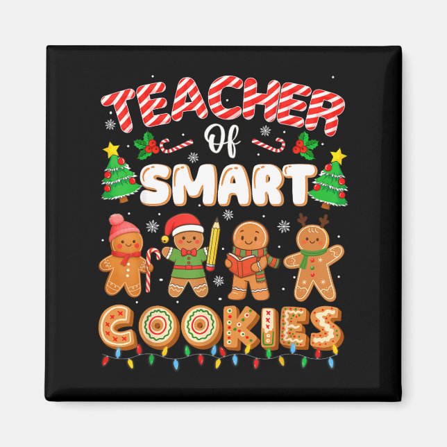 Aimant Christmas Teacher Of Smart Cookies Funny Cute Ging (Devant)