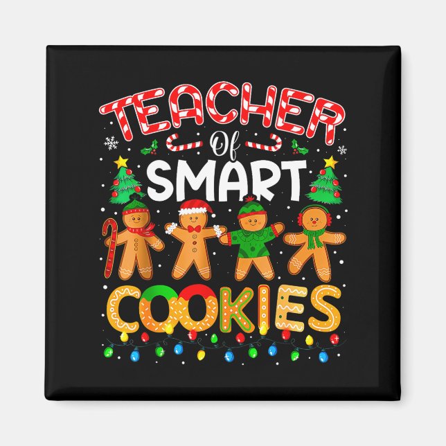 Aimant Christmas Teacher Of Smart Cookies Funny Cute Ging (Devant)