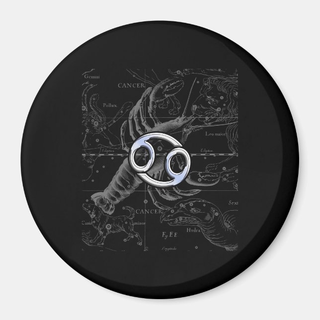 Aimant Chrome comme Cancer Zodiac Connexion Hevelius (Devant)