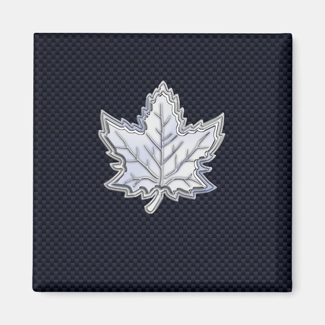Aimant Chrome Comme Maple Leaf Fibres de carbone Impressi (Devant)