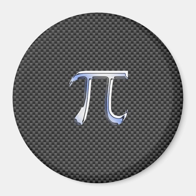 Aimant Chrome comme symbole Pi sur l'impression de fibre  (Devant)