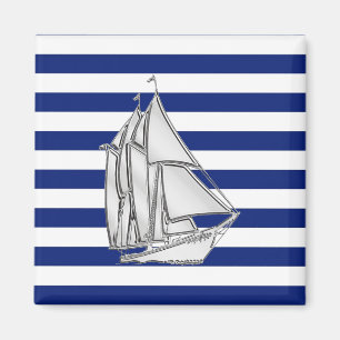 Aimant Chrome Sailboat sur les rayures nautiques