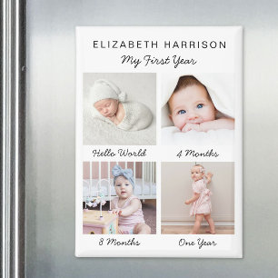 Aimant Chronologie de photos de la première année de bébé