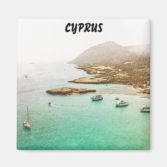 Aimant Chypre Scenery Illustration de voyage (Devant)