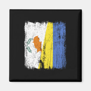 Aimant Chypre Ukraine Demi-drapeau Chypriote ukrainien Pa