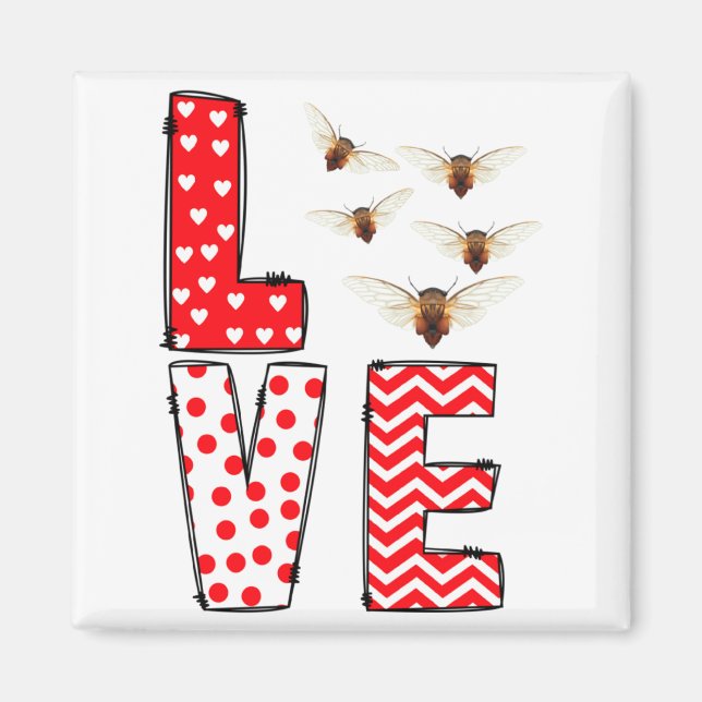 Aimant Cicada Valentines Day Love Valentine Cute Hearts  (Devant)