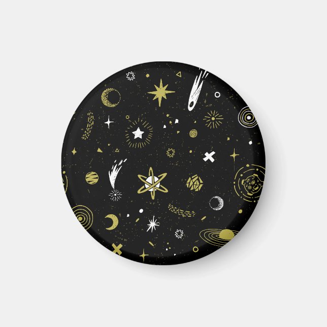 Aimant Ciel nocturne : motif cosmique sans soudure. (Devant)