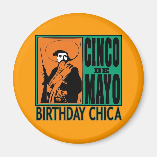 Aimant Cinco de Mayo Anniversaire Chica (Devant)