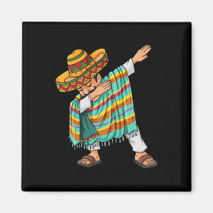 Aimant Cinco de Mayo Dabbing Poncho Sombrero Amusant mexi