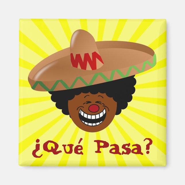 Aimant Cinco de Mayo - Que Pasa : espagnol pour Funky Fie (Devant)