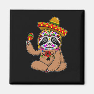 Aimant Cinco De Mayo Sloth Halloween Mexicaine Jour De La
