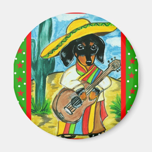 Aimant Cinco de Mayo Teckel (Devant)