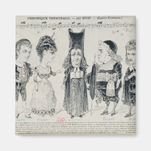 Aimant Cinq caricatures de la fonte d'un Français