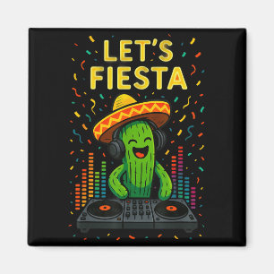 Aimant Cinq mai fête mexicaine cactus drôle de letsCinco