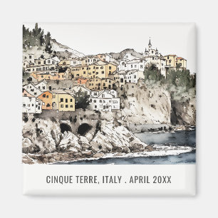 Aimant Cinque Terre Italie Mer Aquarelle Voyage italien