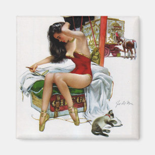 Aimant Cirque Beauté Art Vintage Pin-Up Girl