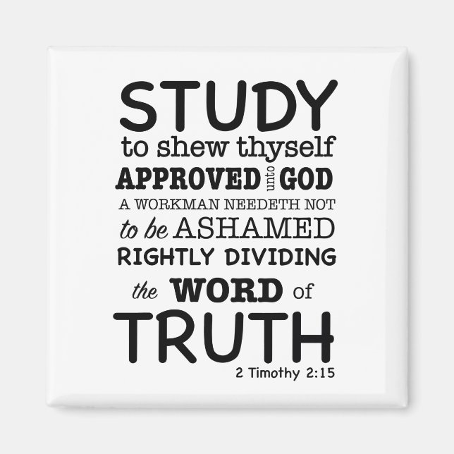 Aimant Citation biblique 2 Timothée 2:15 (Devant)