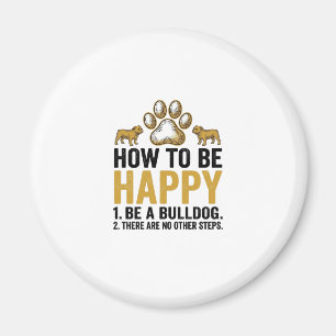 Aimant Citation Bulldog heureux Gravure vintage Amoureux