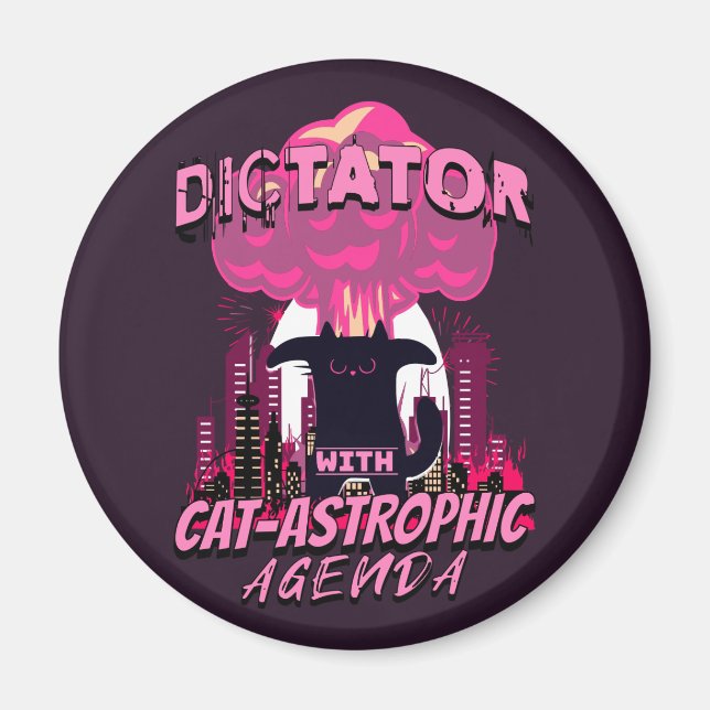 Aimant Citation Catastrophique Funny Angry Cat (Devant)