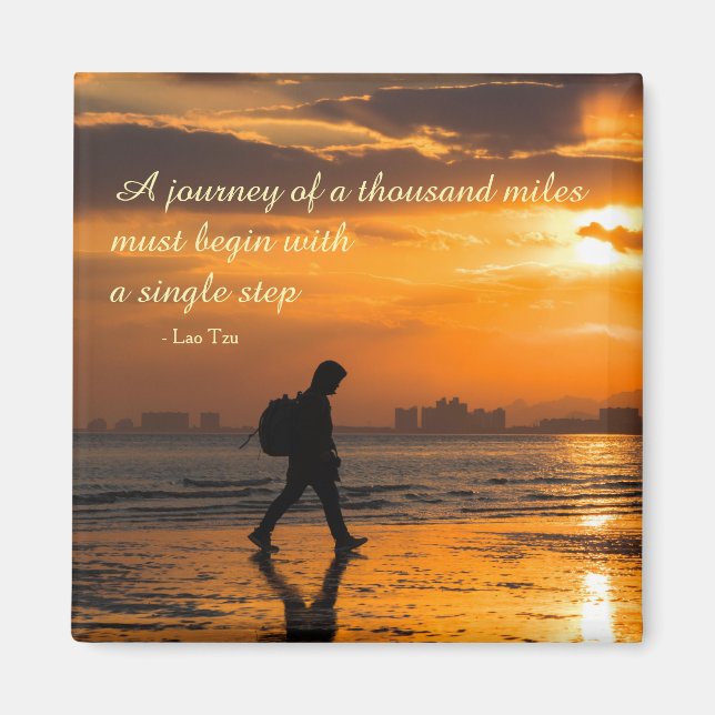 Aimant Citation classique de voyage Lao Tzu (Devant)