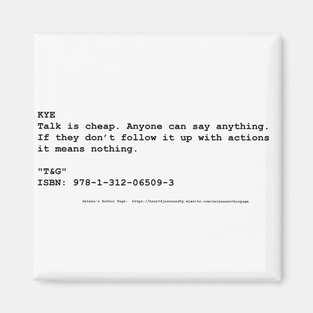 Aimant Citation clé dans "T&G" (Devant)