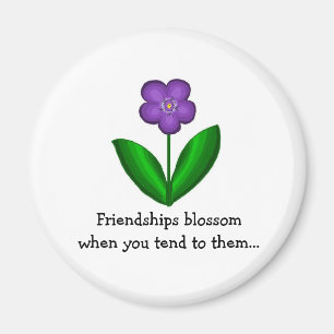 Aimant Citation d'amitié avec fleur