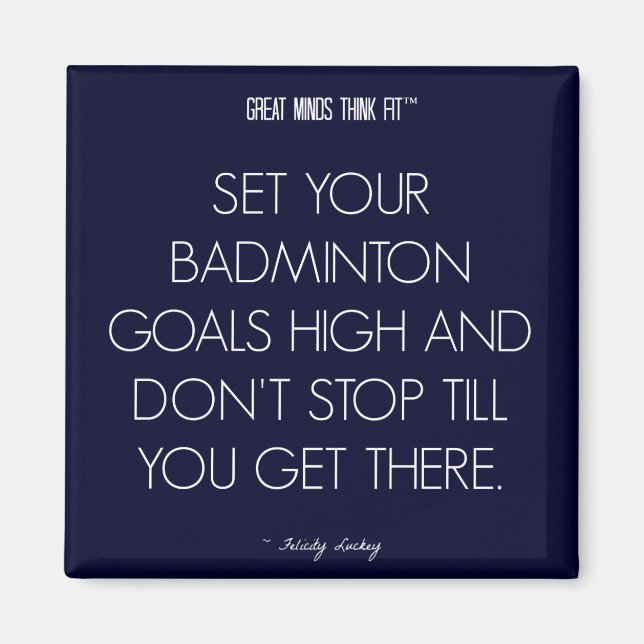 Aimant Citation de Badminton 1 : Objectifs du succès (Devant)