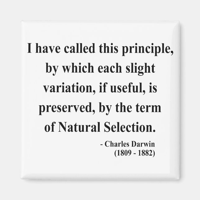 Aimant Citation de Charles Darwin 6a (Devant)