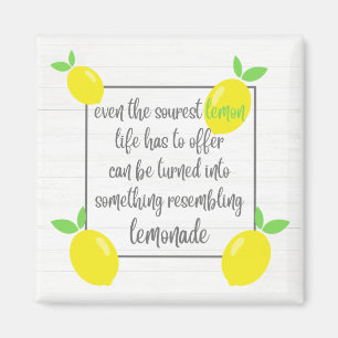 Aimant Citation de citrons optimistes rustiques