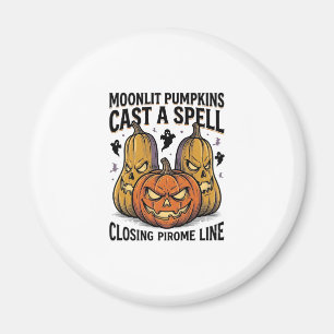 Aimant Citation de citrouille d'Halloween Jack O Lantern