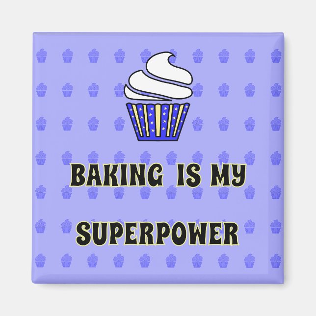 Aimant Citation de cupcakes bleus de superpuissance de cu (Devant)