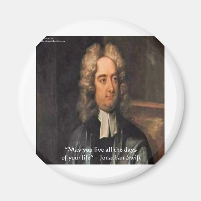 Aimant Citation de Jonathan Swift Live Humour (Devant)