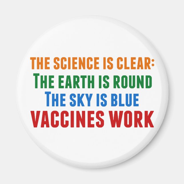 Aimant Citation de la science du travail pour la vaccinat (Devant)
